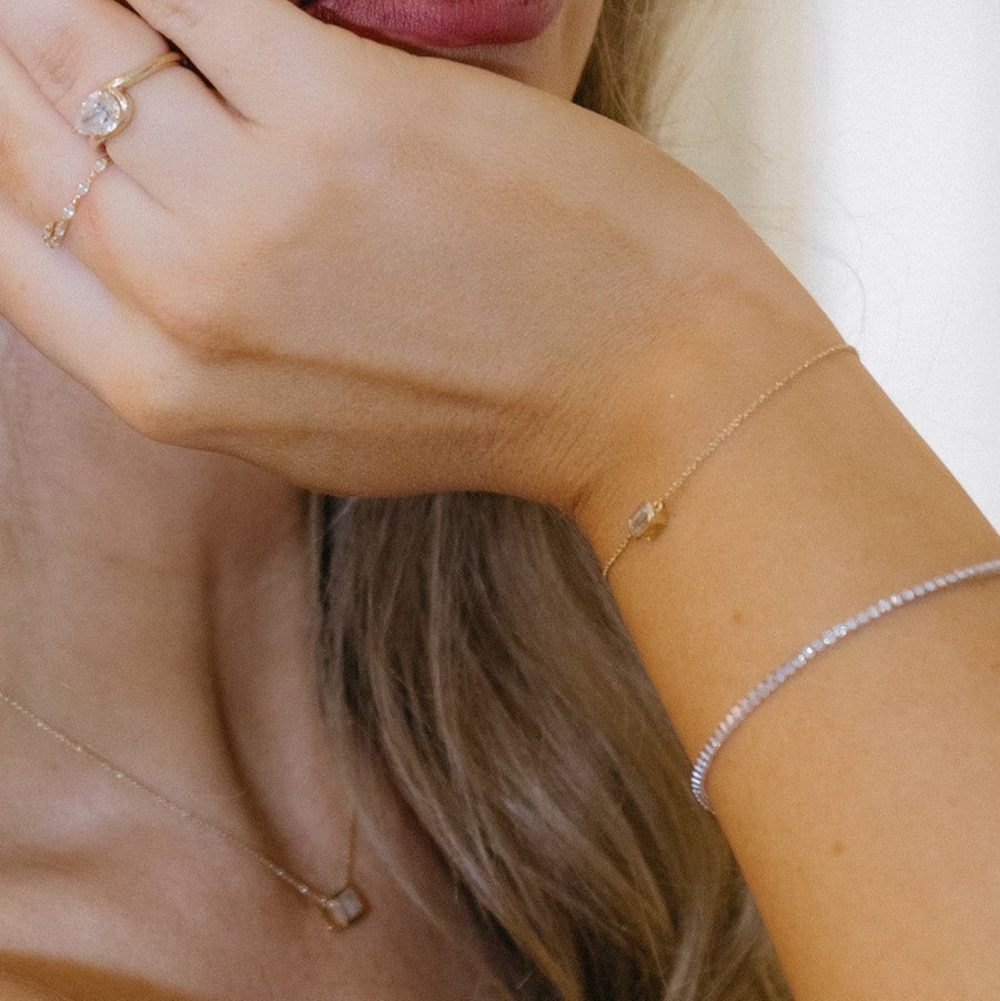 petite lab diamond tennis bracelet
