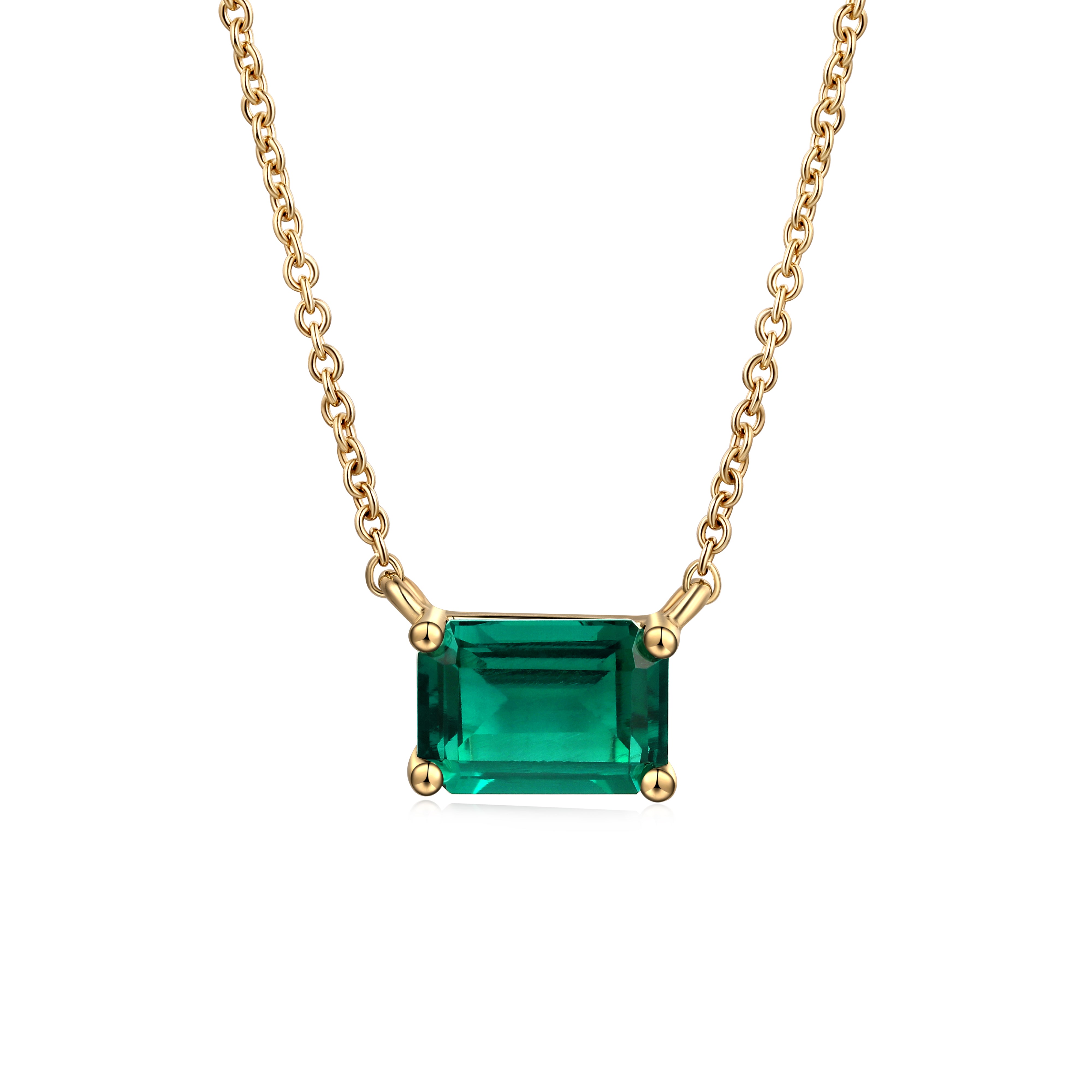 emerald gold necklace green - perfect gift for her
