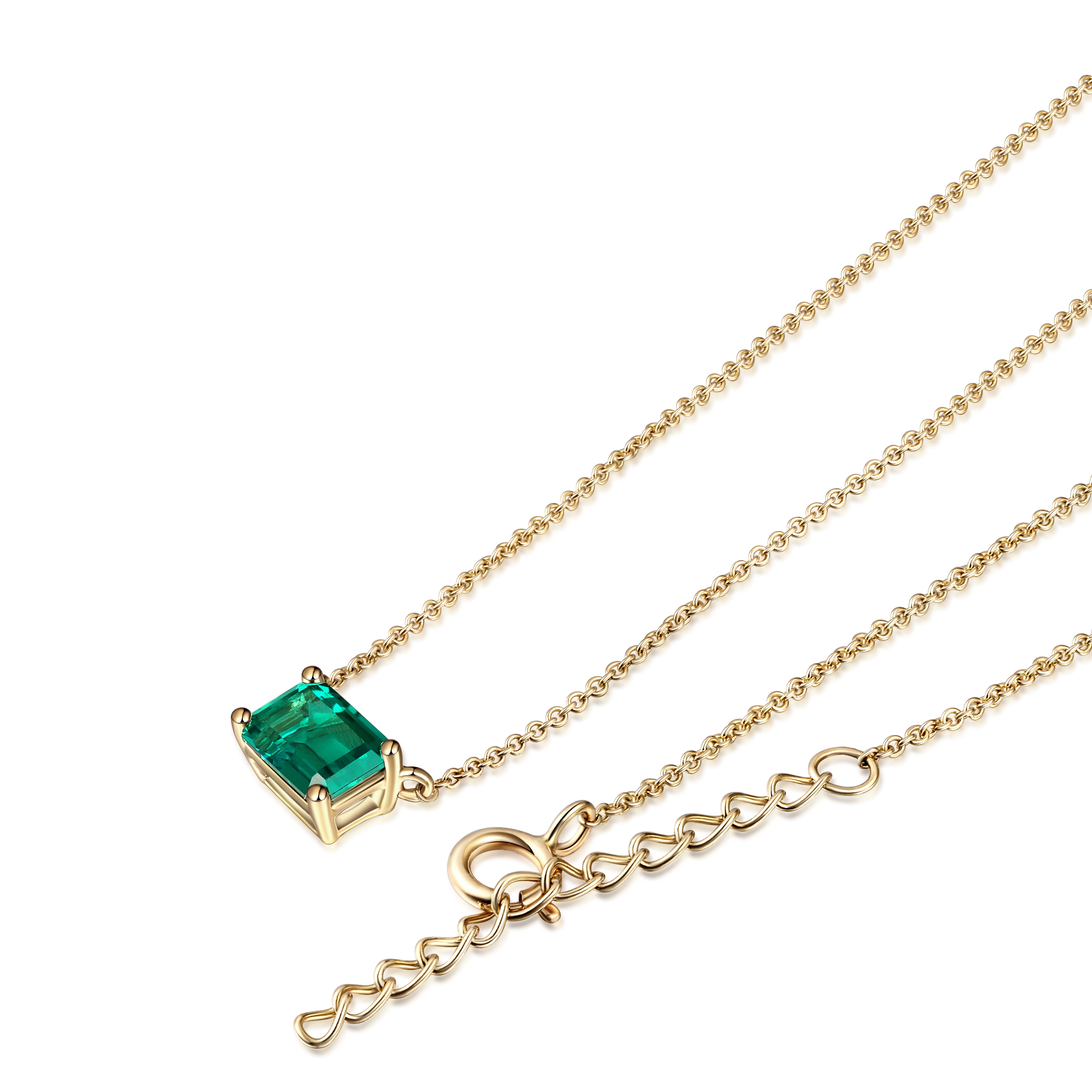 emerald green solid gold necklace - affordable fine jewellery australia