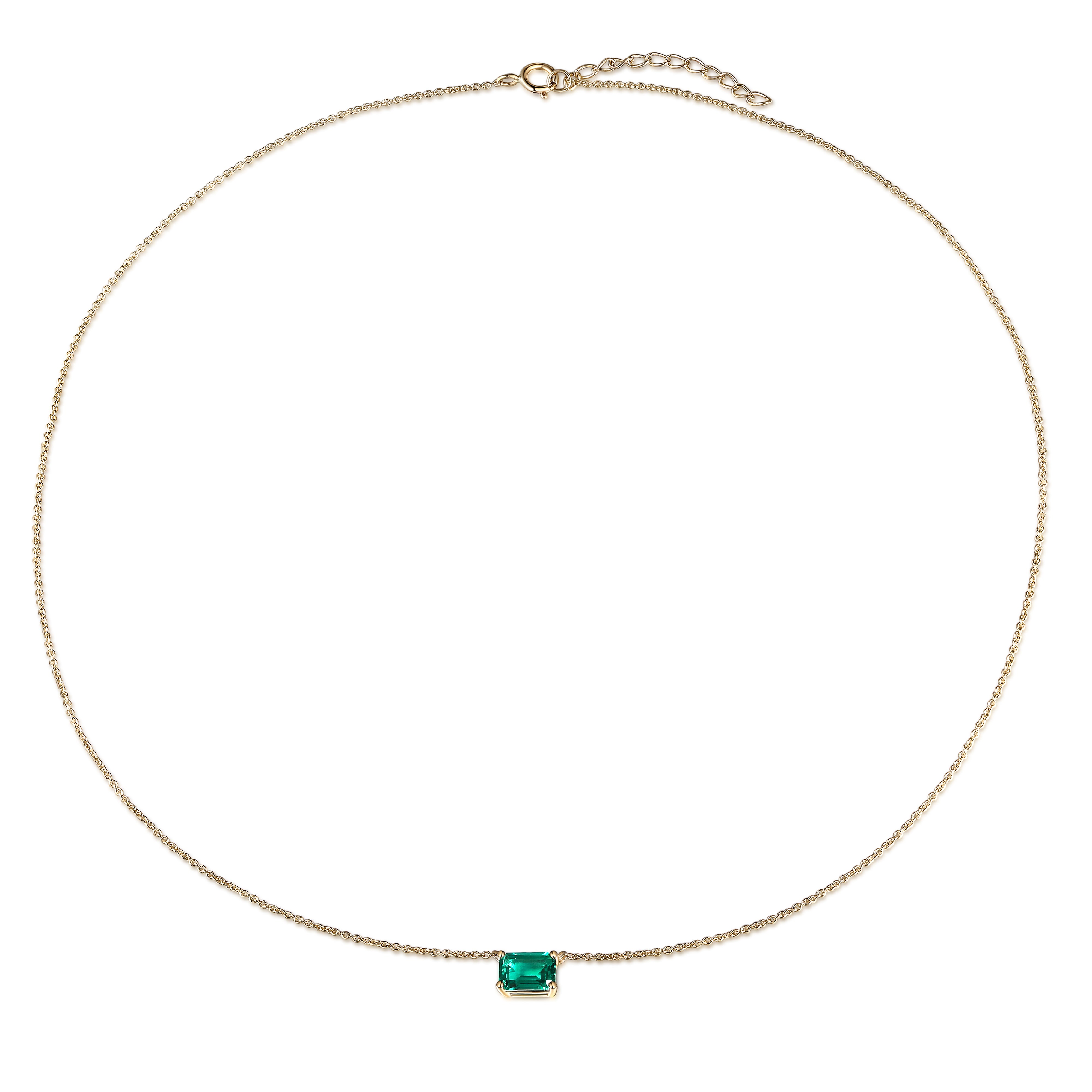emerald green 10k gold necklace - fine jewellery