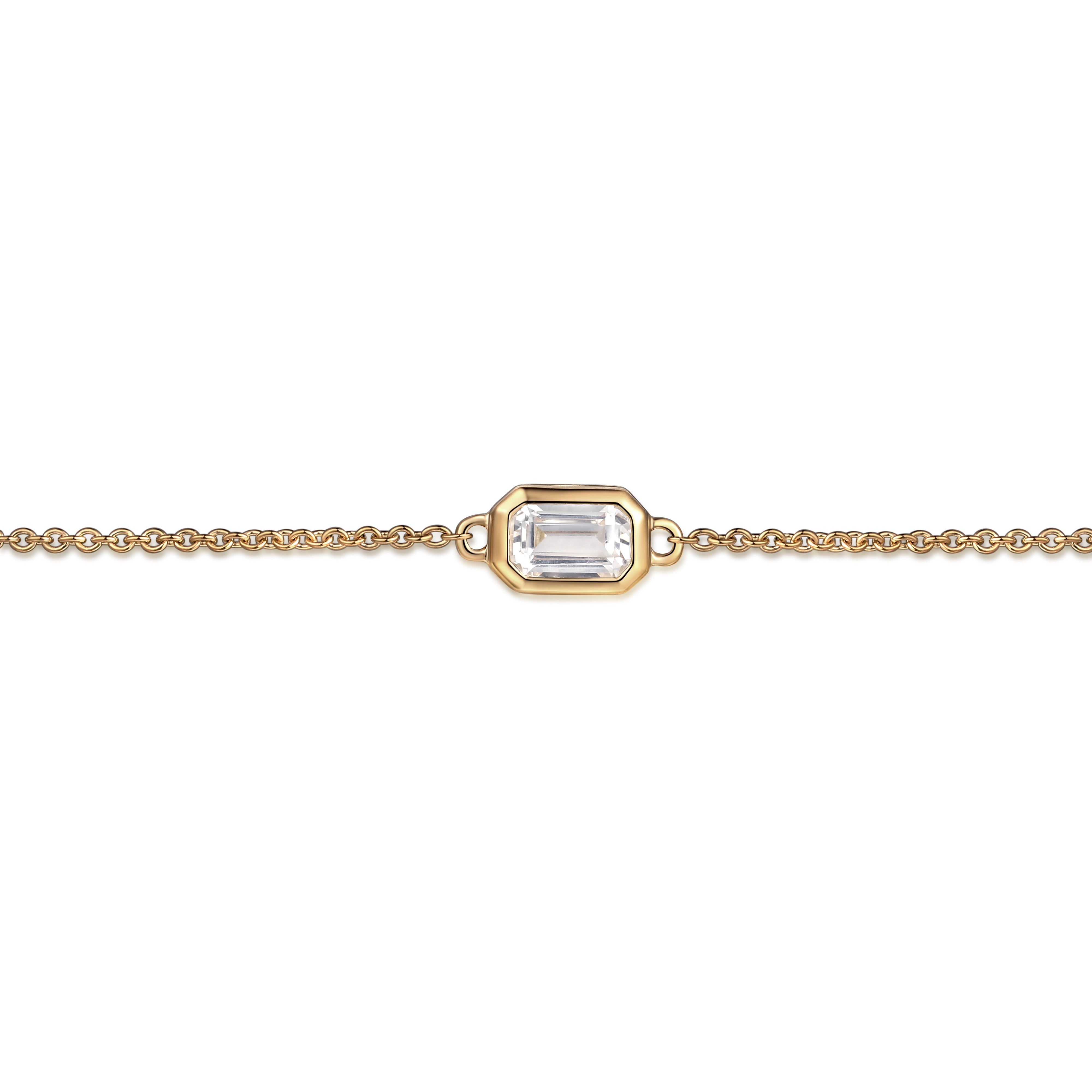 fine solid gold bracelet with white sapphire - perfect gift for her