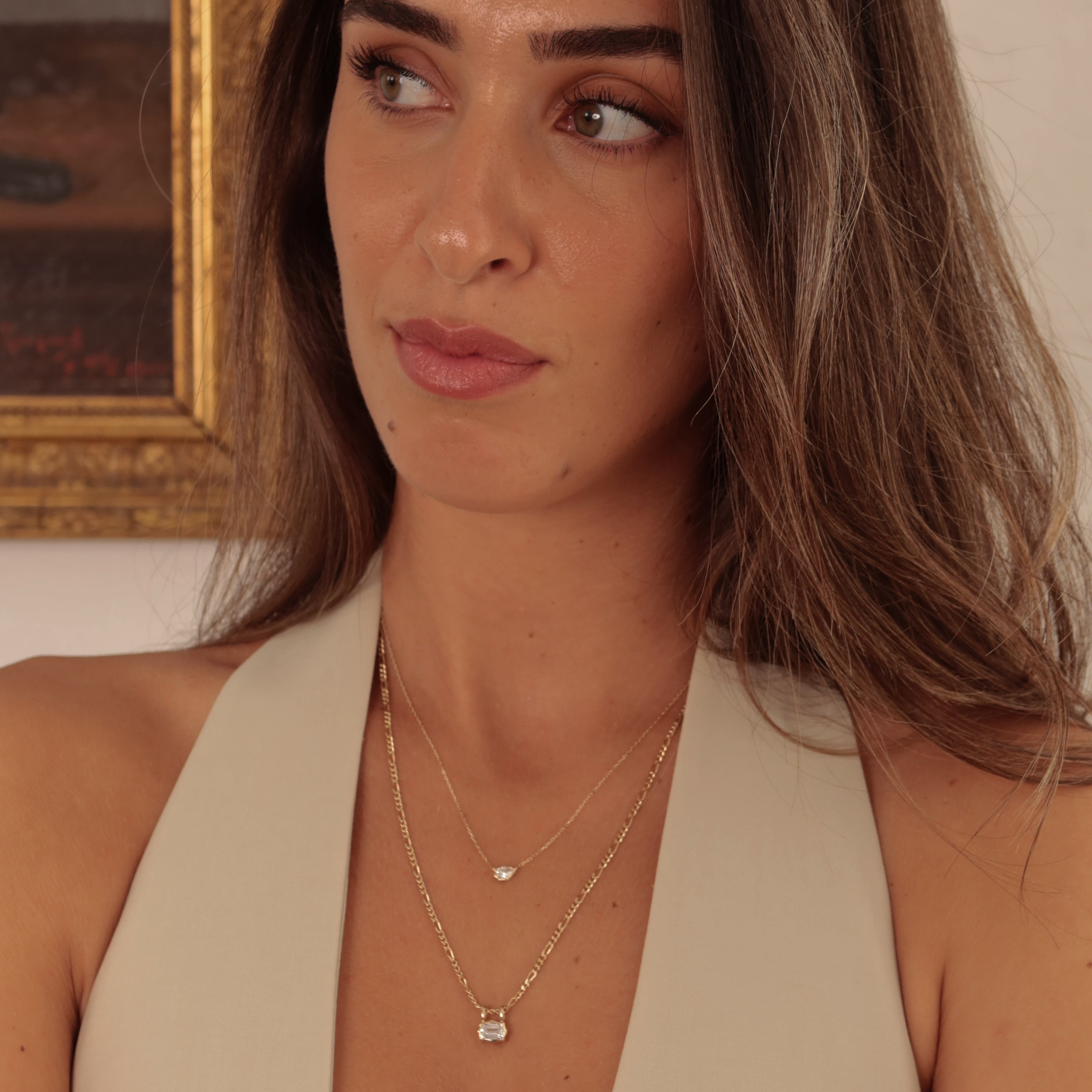 Emerald Cut Lab Diamond Bezel Pendant