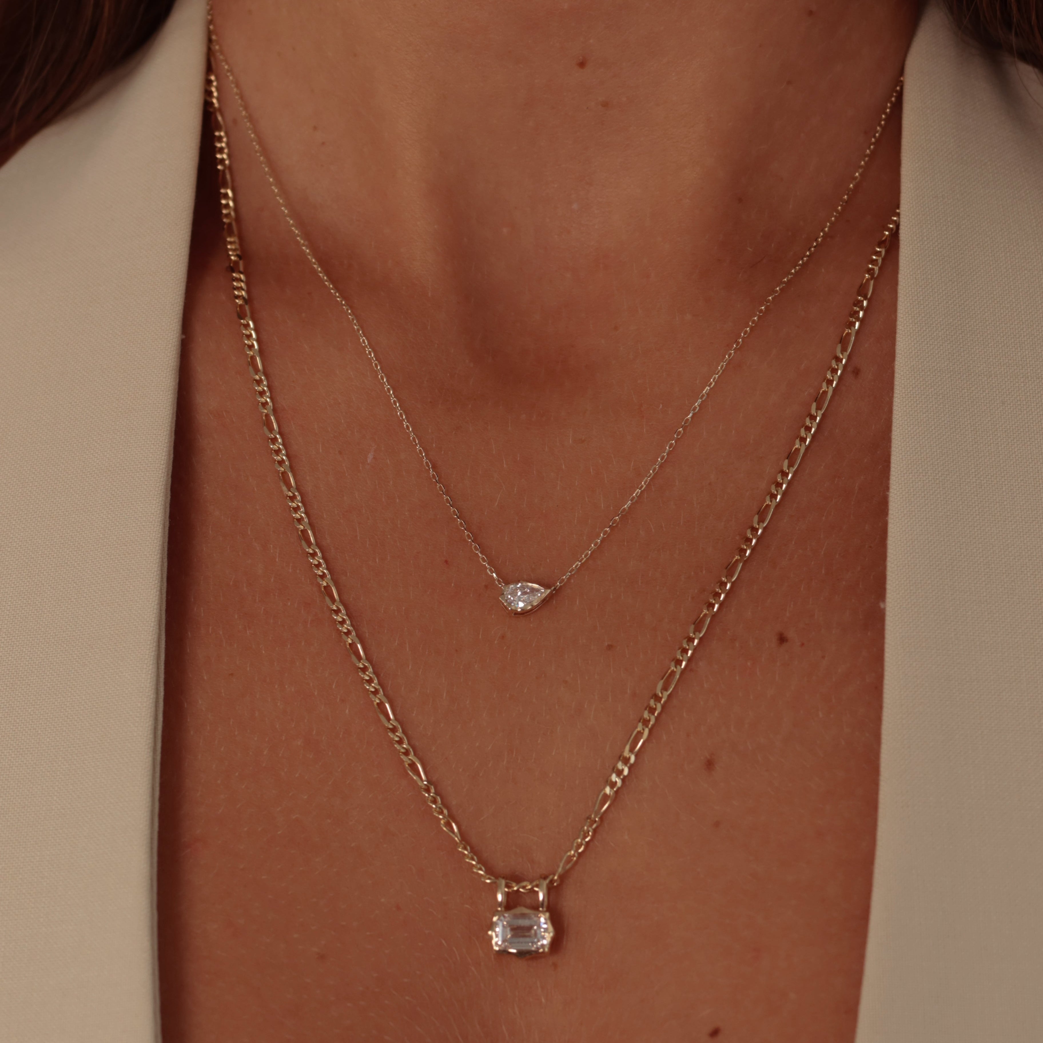 Emerald Cut Lab Diamond Bezel Pendant