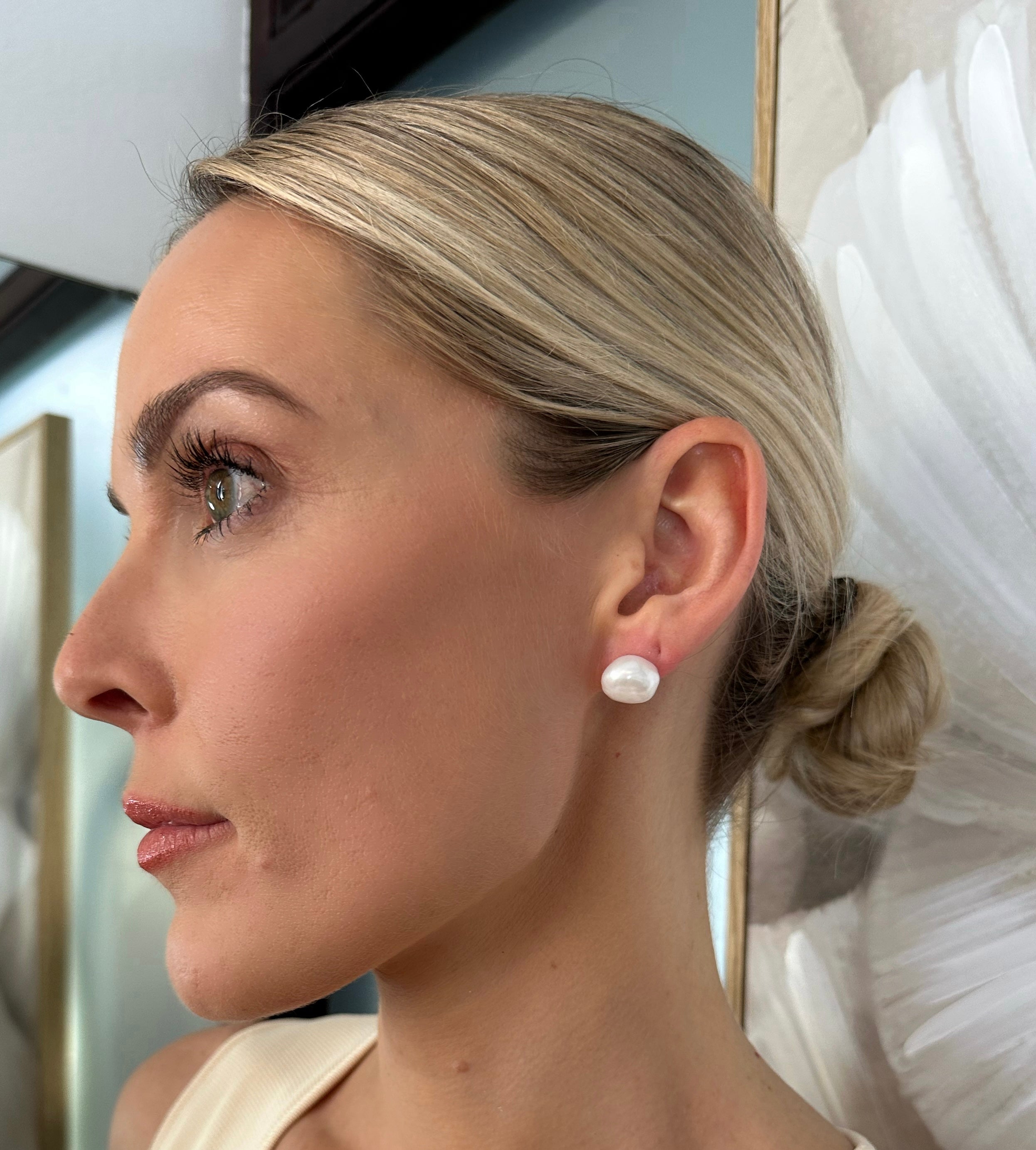 pearl stud earrings with silver back - affordable fine jewellery australia