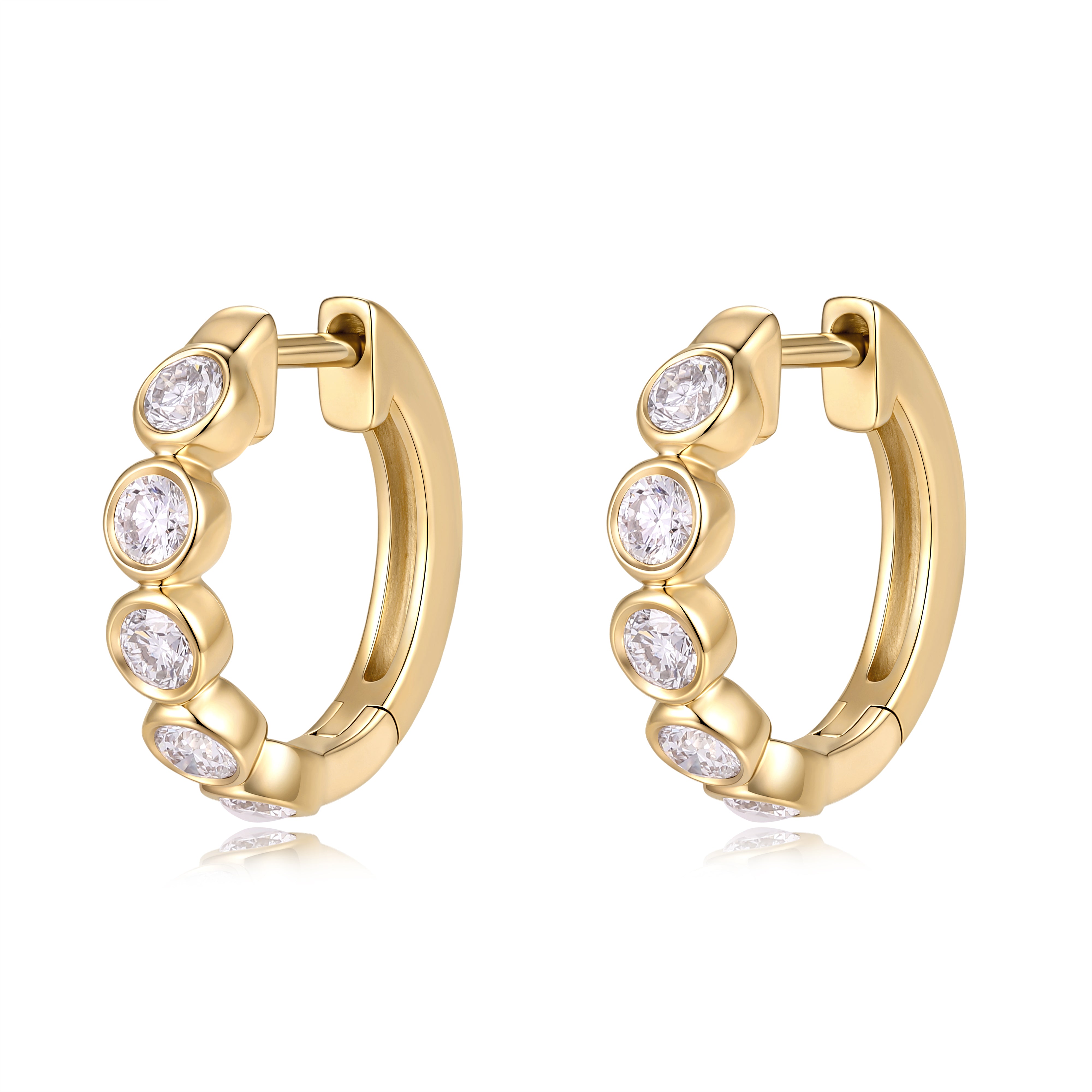 Clea Bezel Huggie Earrings