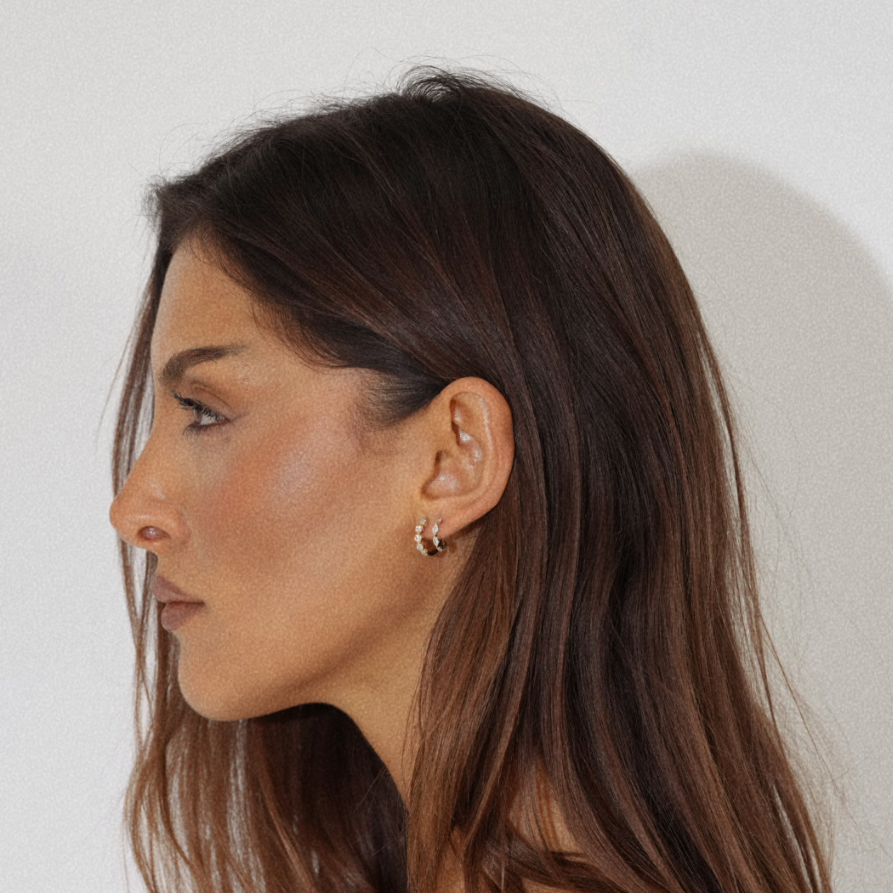 Clea Bezel Huggie Earrings