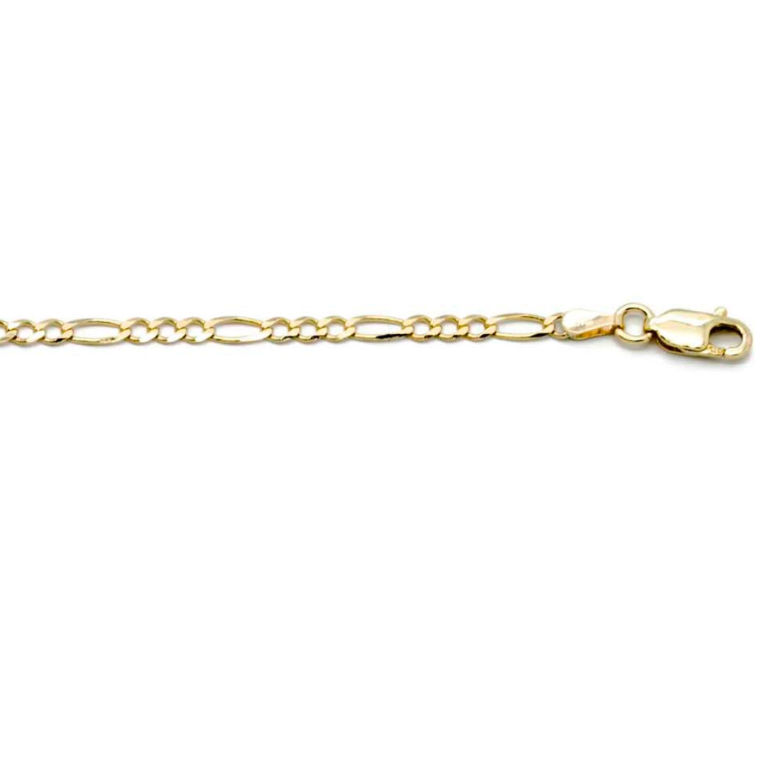 9 karat yellow gold figaro chain with alternating oval and round links