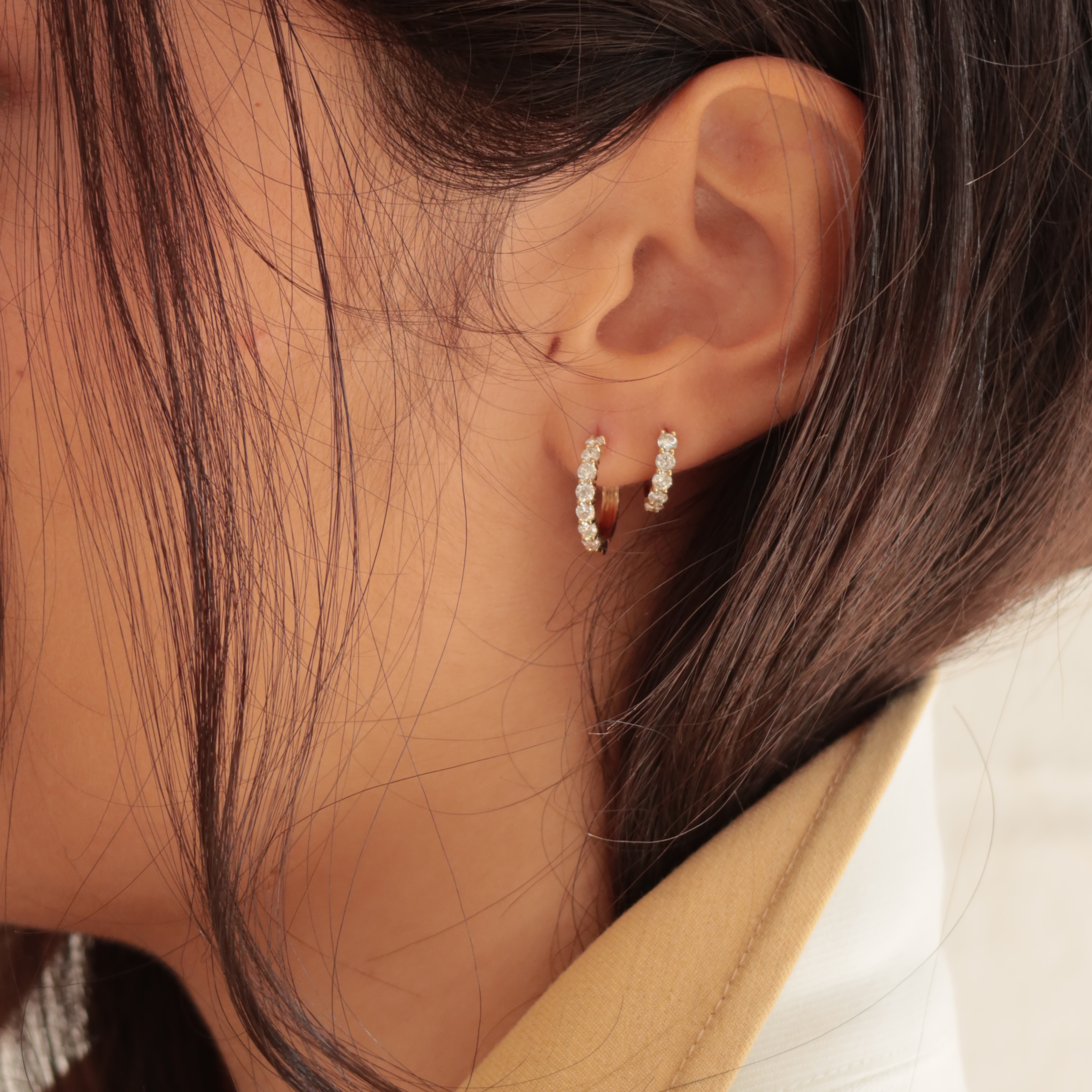 Boucles d'oreilles créoles en diamant