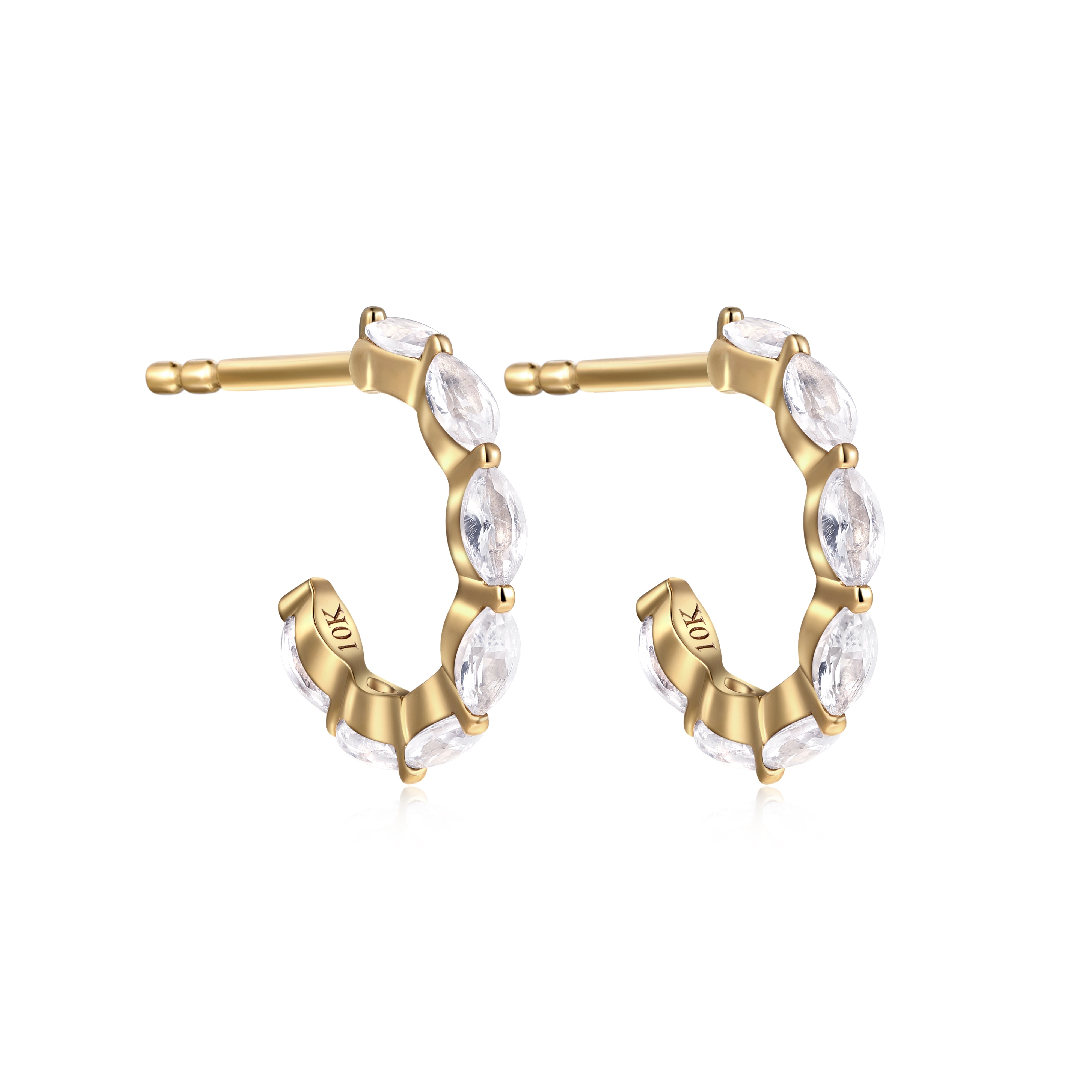 solid gold hoop earrings with stones - affordable fine jewellery