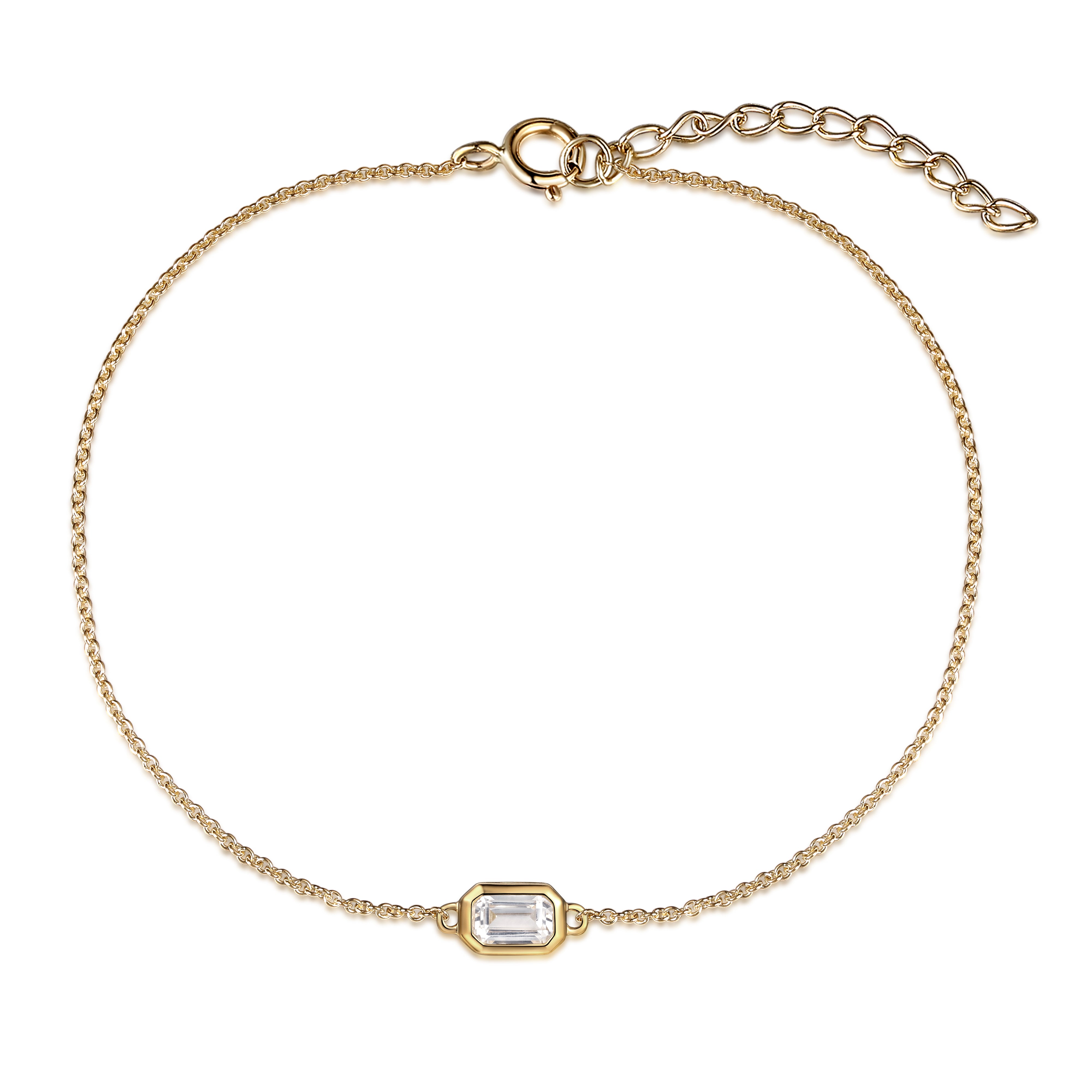 thin gold bracelet with stone - affordable fine jewellery