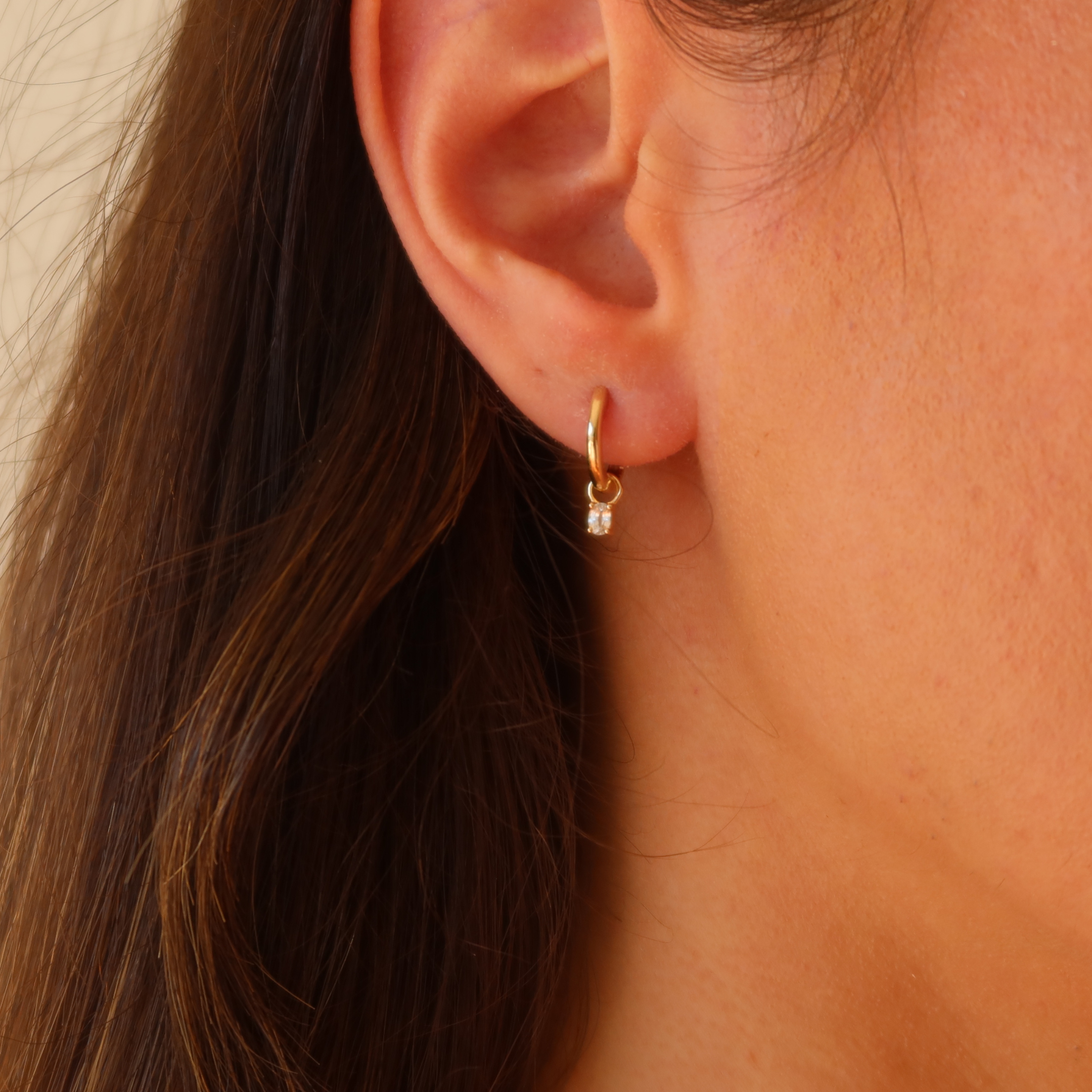 10k gold hoop earrings with detachable drop - perfect gift for her