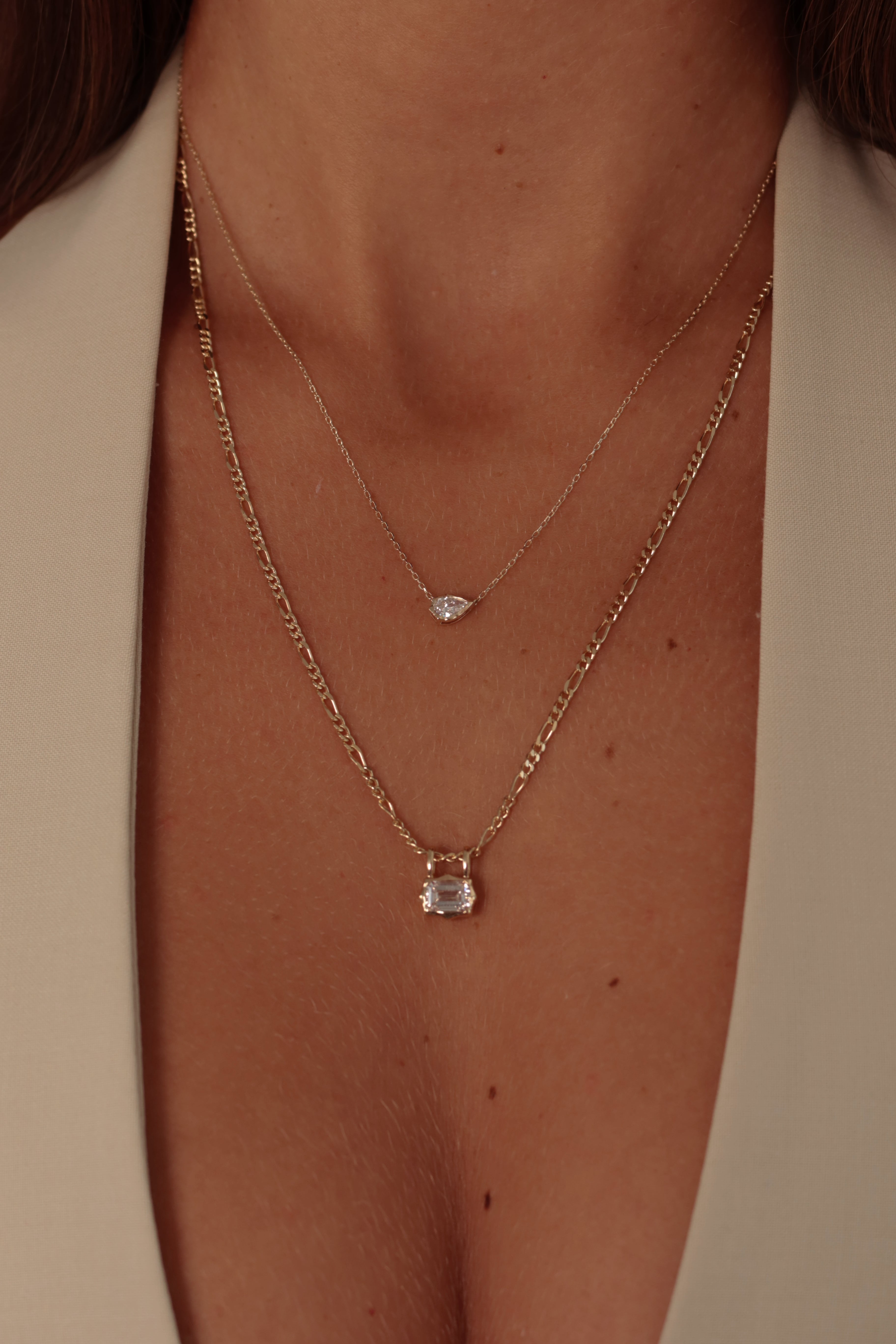 Emerald Cut Lab Diamond Bezel Pendant