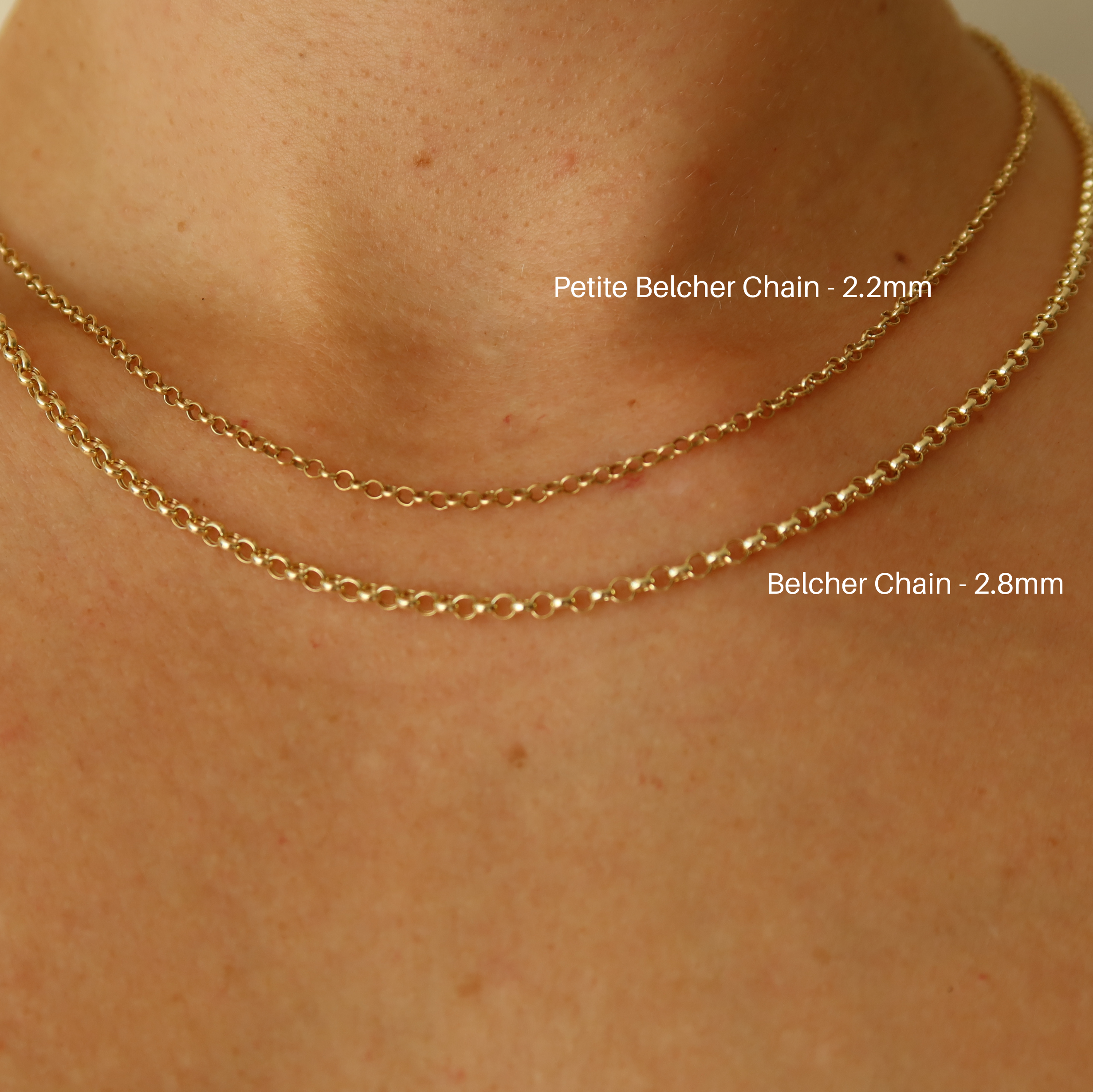 9 karat yellow gold belcher chains