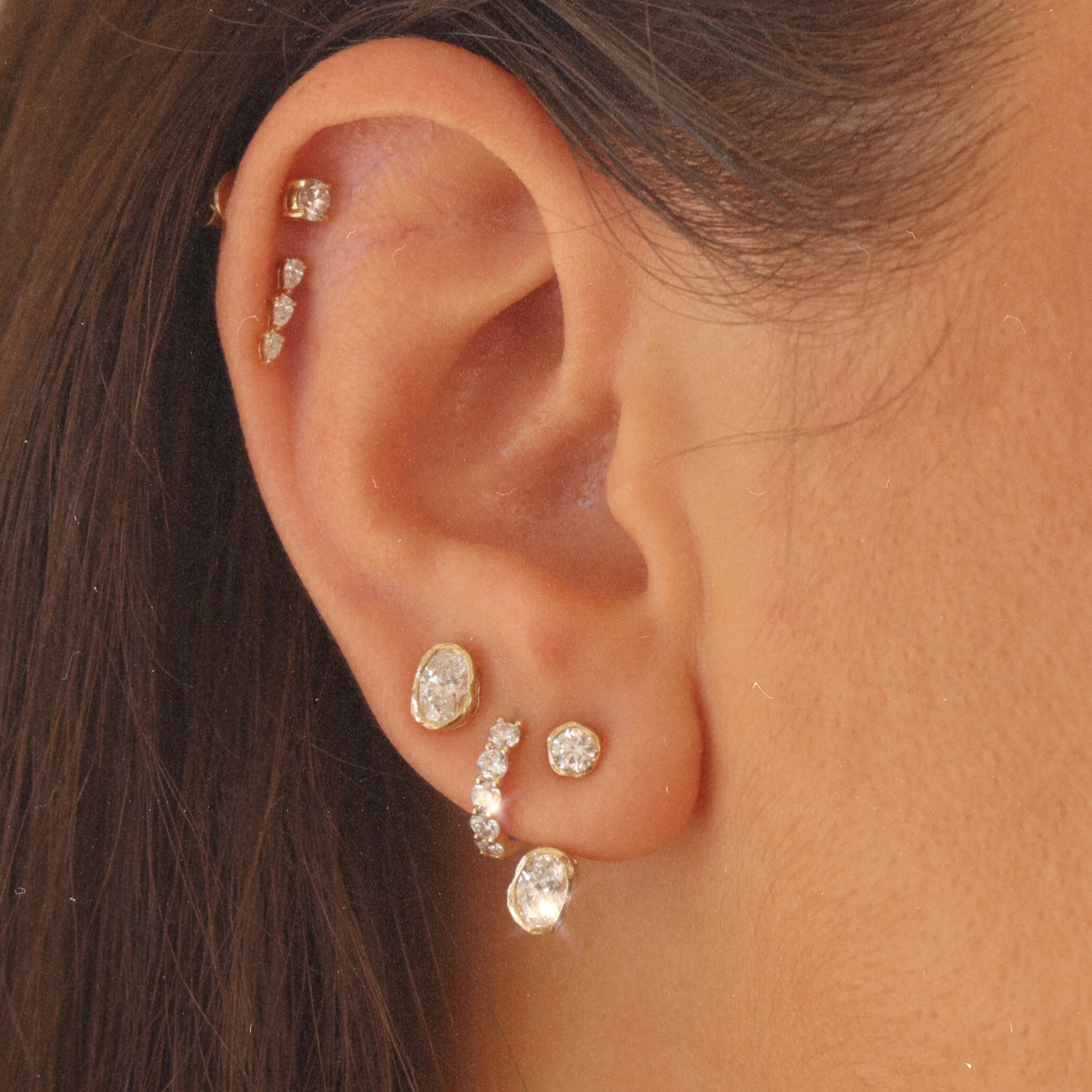 Boucles d'oreilles créoles en diamant