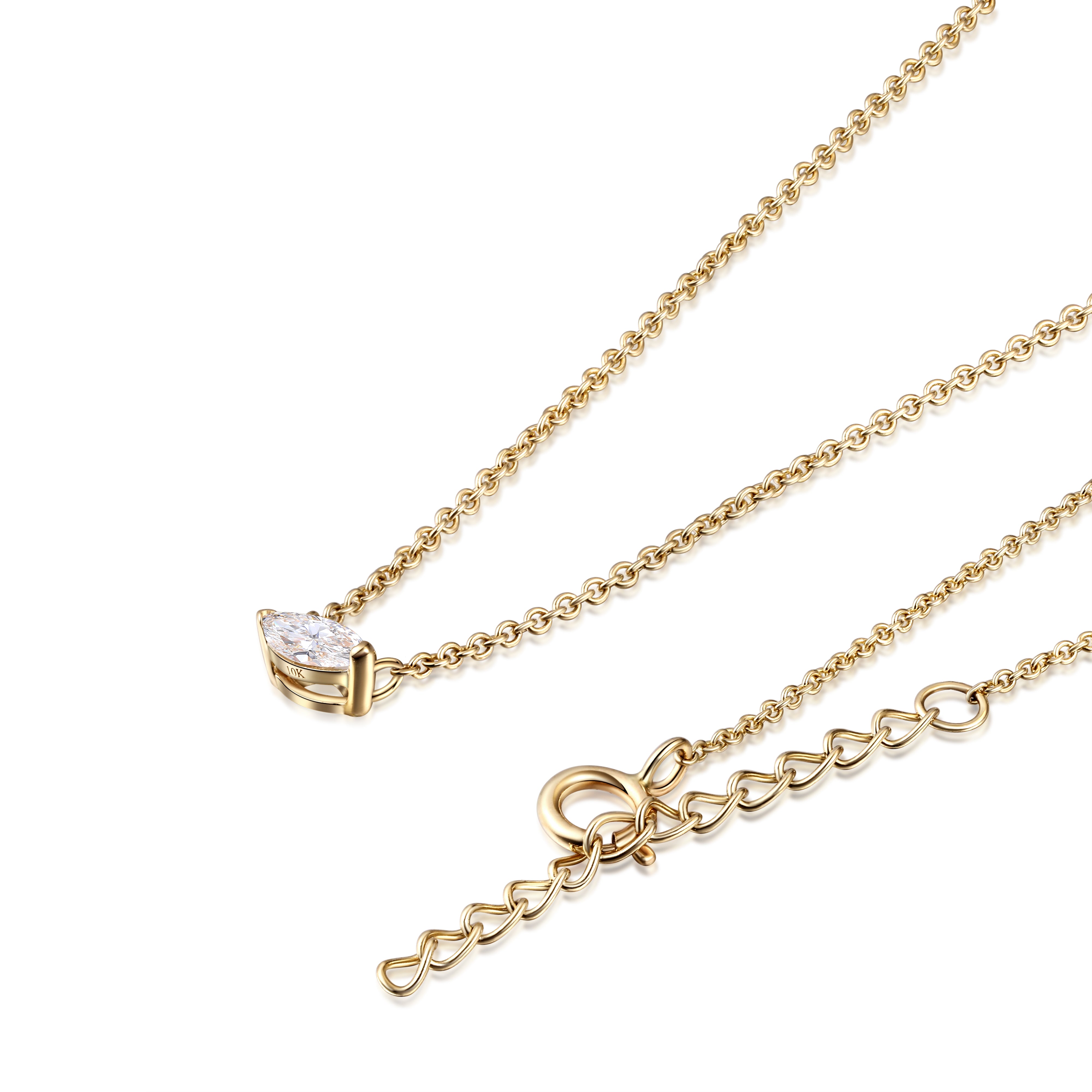 lab diamond necklace solid gold - perfect gift for her 